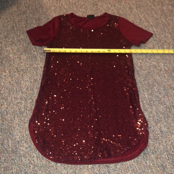 Red sequin long shirt / short dress - Picture 5 of 5